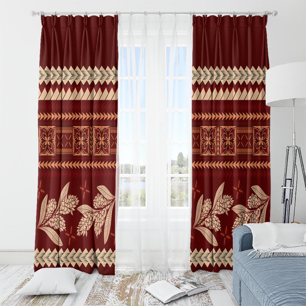 Red Samoa Siapo Teuila Flowers Window Curtain