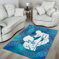 Turquoise Polynesia Father's Day Area Rug Dad You Are My Hero