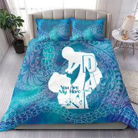 Turquoise Polynesia Father's Day Bedding Set Dad You Are My Hero