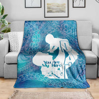 Turquoise Polynesia Father's Day Blanket Dad You Are My Hero