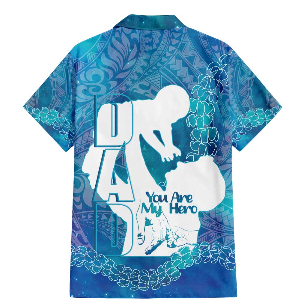Turquoise Polynesia Father's Day Family Matching Mermaid Dress and Hawaiian Shirt Dad You Are My Hero