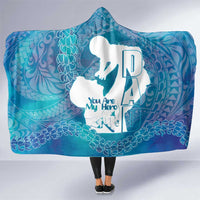 Turquoise Polynesia Father's Day Hooded Blanket Dad You Are My Hero LT14 One Size Turquoise - Polynesian Pride