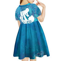 Turquoise Polynesia Father's Day Kid Short Sleeve Dress Dad You Are My Hero LT14 - Polynesian Pride