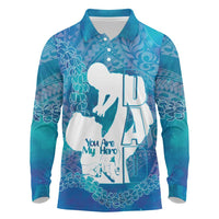 Turquoise Polynesia Father's Day Long Sleeve Polo Shirt Dad You Are My Hero LT14 Turquoise - Polynesian Pride