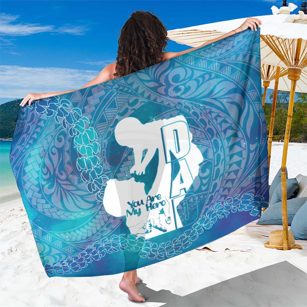 Turquoise Polynesia Father's Day Sarong Dad You Are My Hero