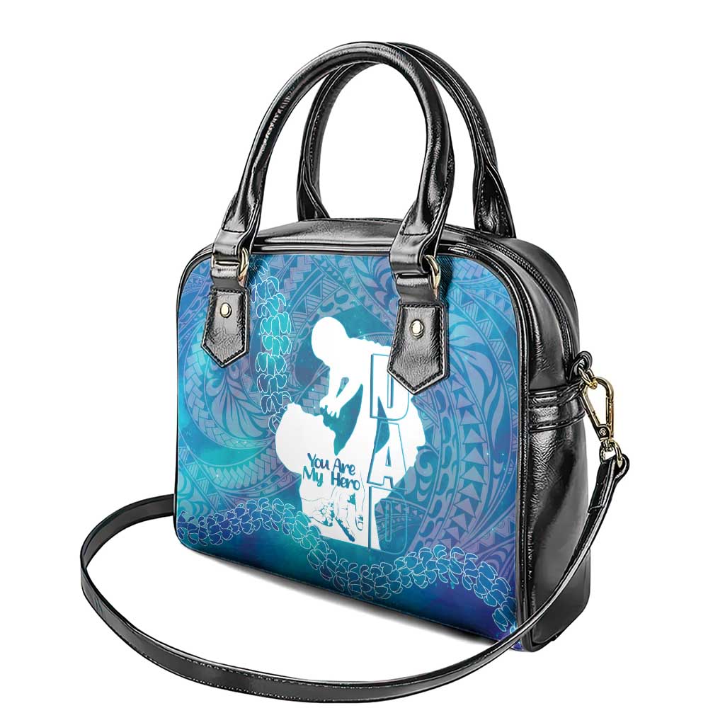 Turquoise Polynesia Father's Day Shoulder Handbag Dad You Are My Hero