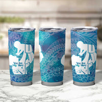 Turquoise Polynesia Father's Day Tumbler Cup Dad You Are My Hero LT14 - Polynesian Pride
