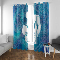 Turquoise Polynesia Father's Day Window Curtain Dad You Are My Hero