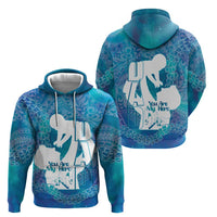 Turquoise Polynesia Father's Day Zip Hoodie Dad You Are My Hero