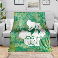 Green Polynesia Father's Day Blanket Dad You Are My Hero