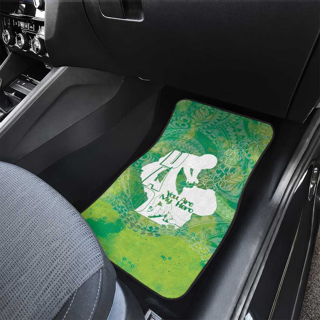 Green Polynesia Father's Day Car Mats Dad You Are My Hero