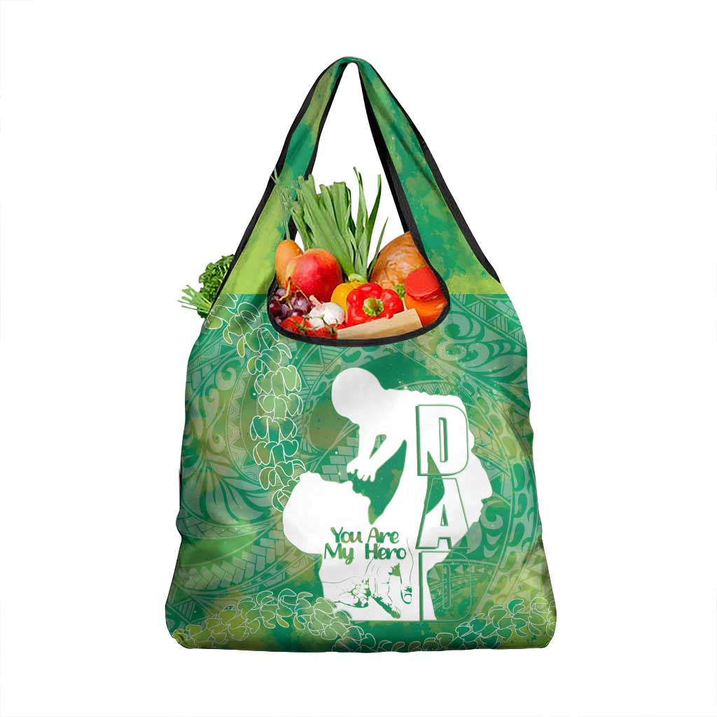 Green Polynesia Father's Day Grocery Bag Dad You Are My Hero