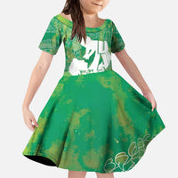 Green Polynesia Father's Day Kid Short Sleeve Dress Dad You Are My Hero LT14 KID Green - Polynesian Pride