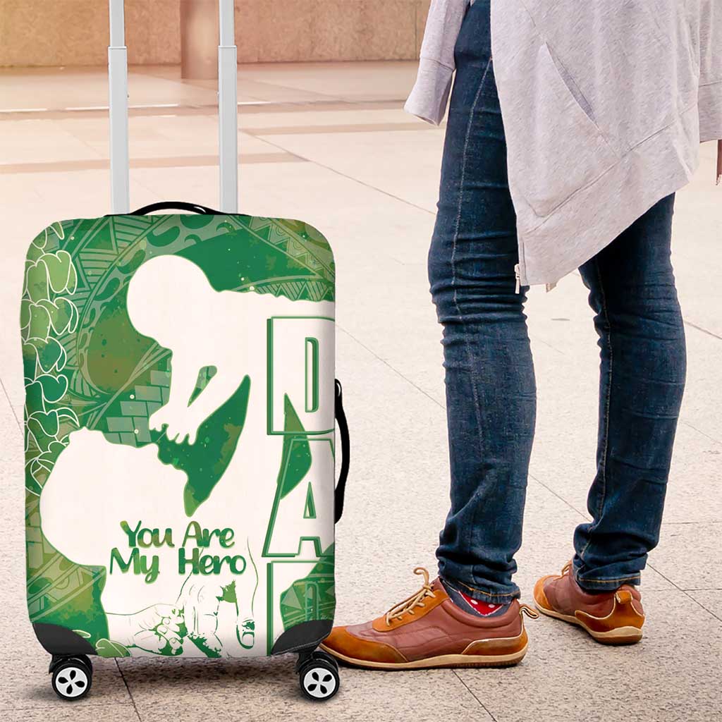 Green Polynesia Father's Day Luggage Cover Dad You Are My Hero