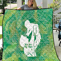 Green Polynesia Father's Day Quilt Dad You Are My Hero