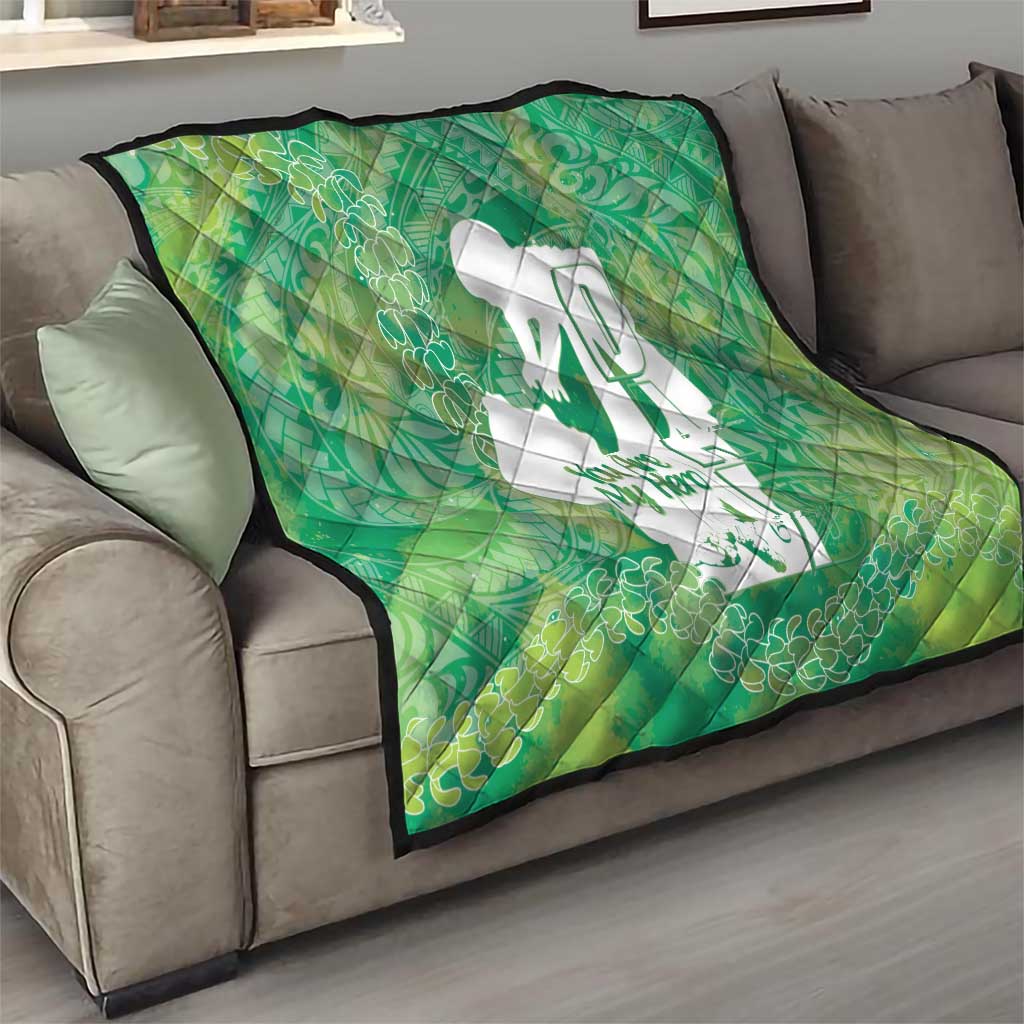 Green Polynesia Father's Day Quilt Dad You Are My Hero