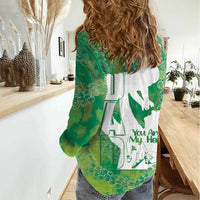 Green Polynesia Father's Day Women Casual Shirt Dad You Are My Hero