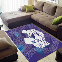 Purple Polynesia Father's Day Area Rug Dad You Are My Hero