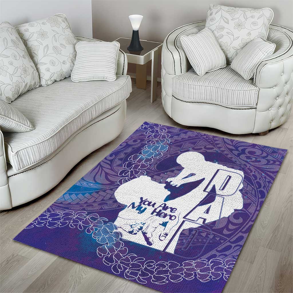 Purple Polynesia Father's Day Area Rug Dad You Are My Hero