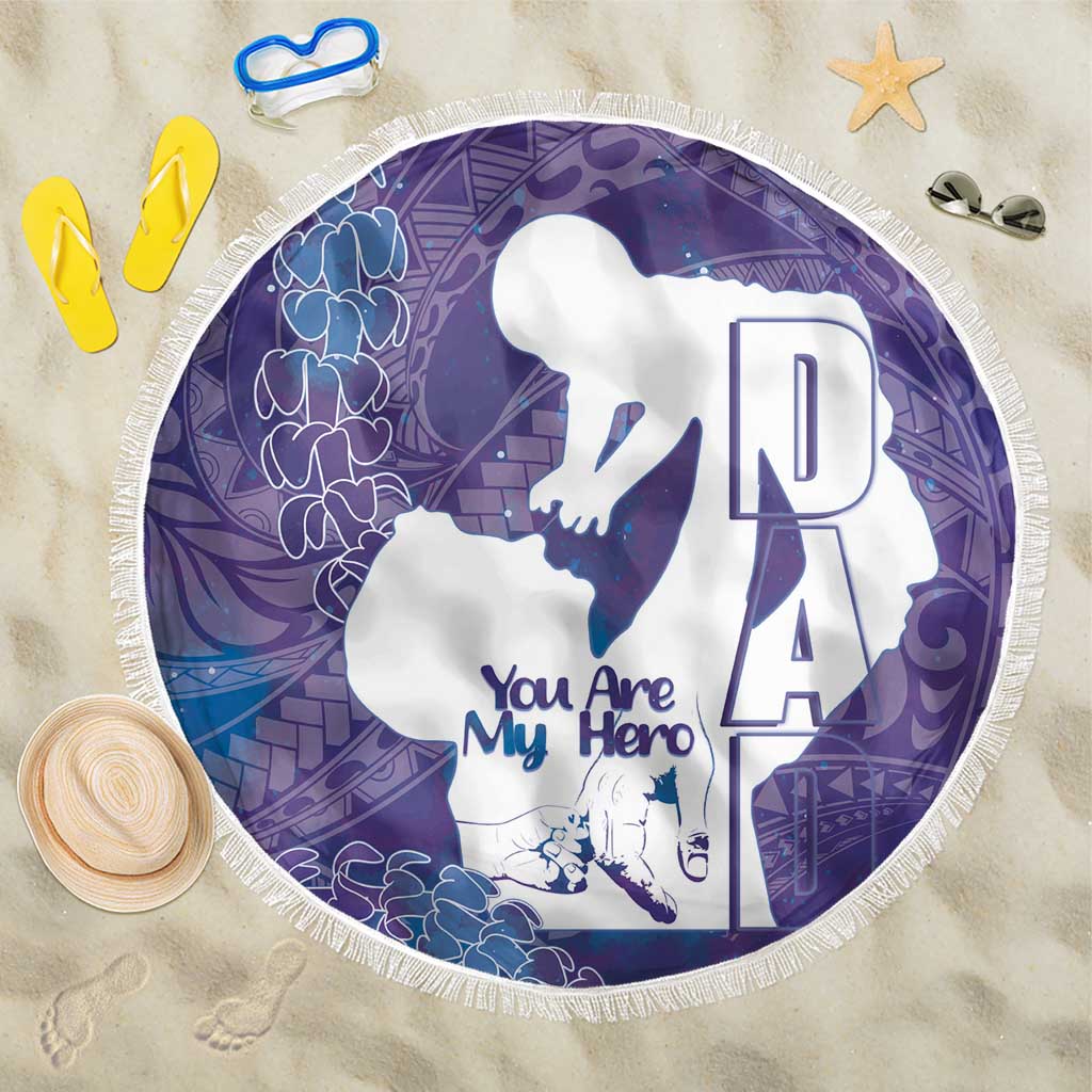 Purple Polynesia Father's Day Beach Blanket Dad You Are My Hero