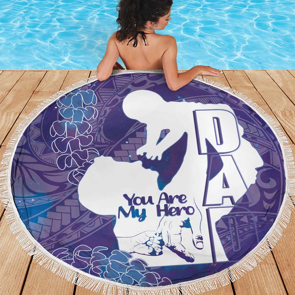 Purple Polynesia Father's Day Beach Blanket Dad You Are My Hero