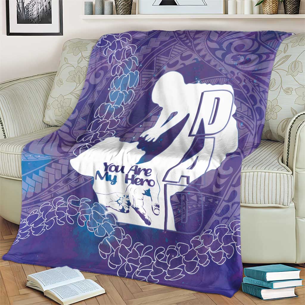 Purple Polynesia Father's Day Blanket Dad You Are My Hero