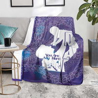 Purple Polynesia Father's Day Blanket Dad You Are My Hero