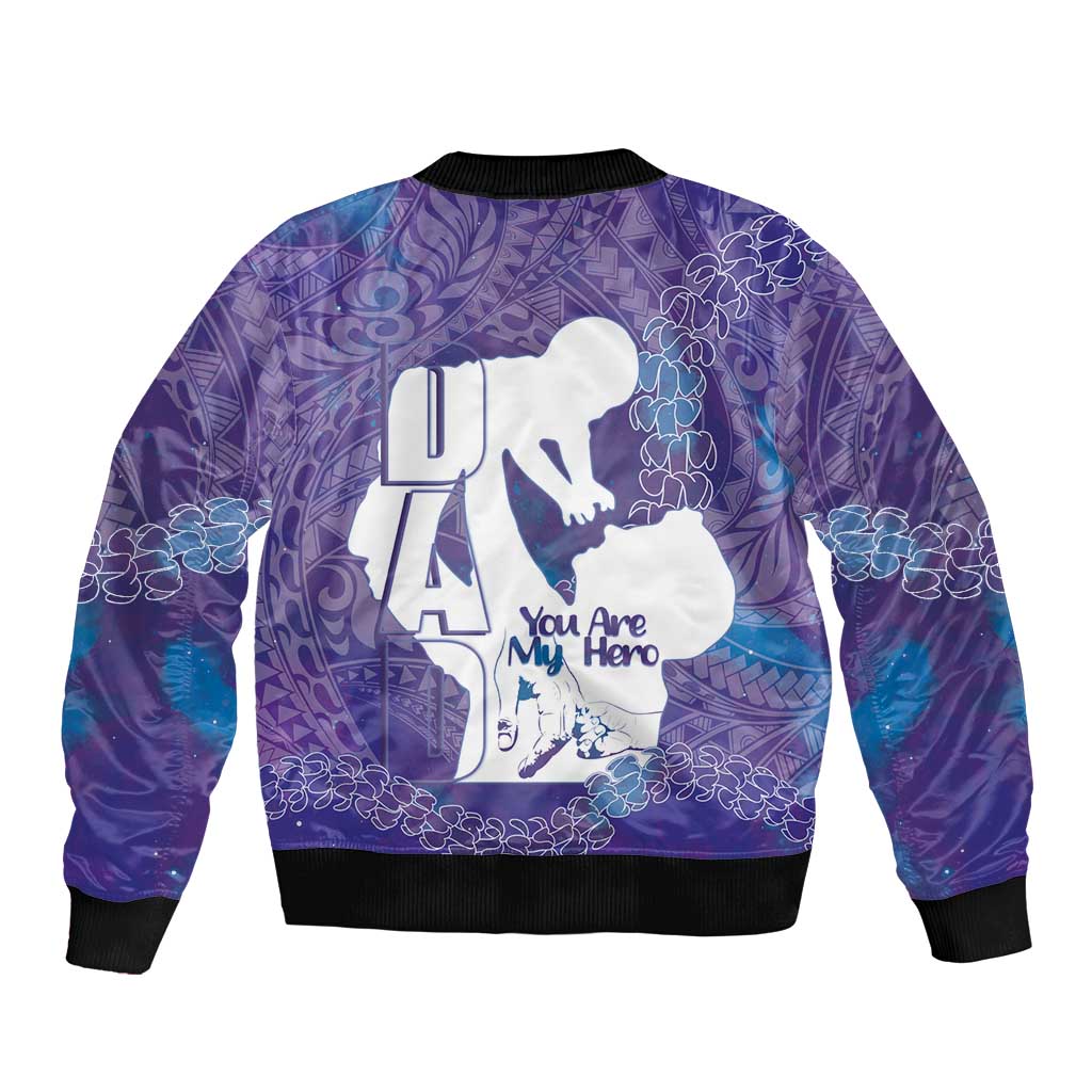 Purple Polynesia Father's Day Bomber Jacket Dad You Are My Hero