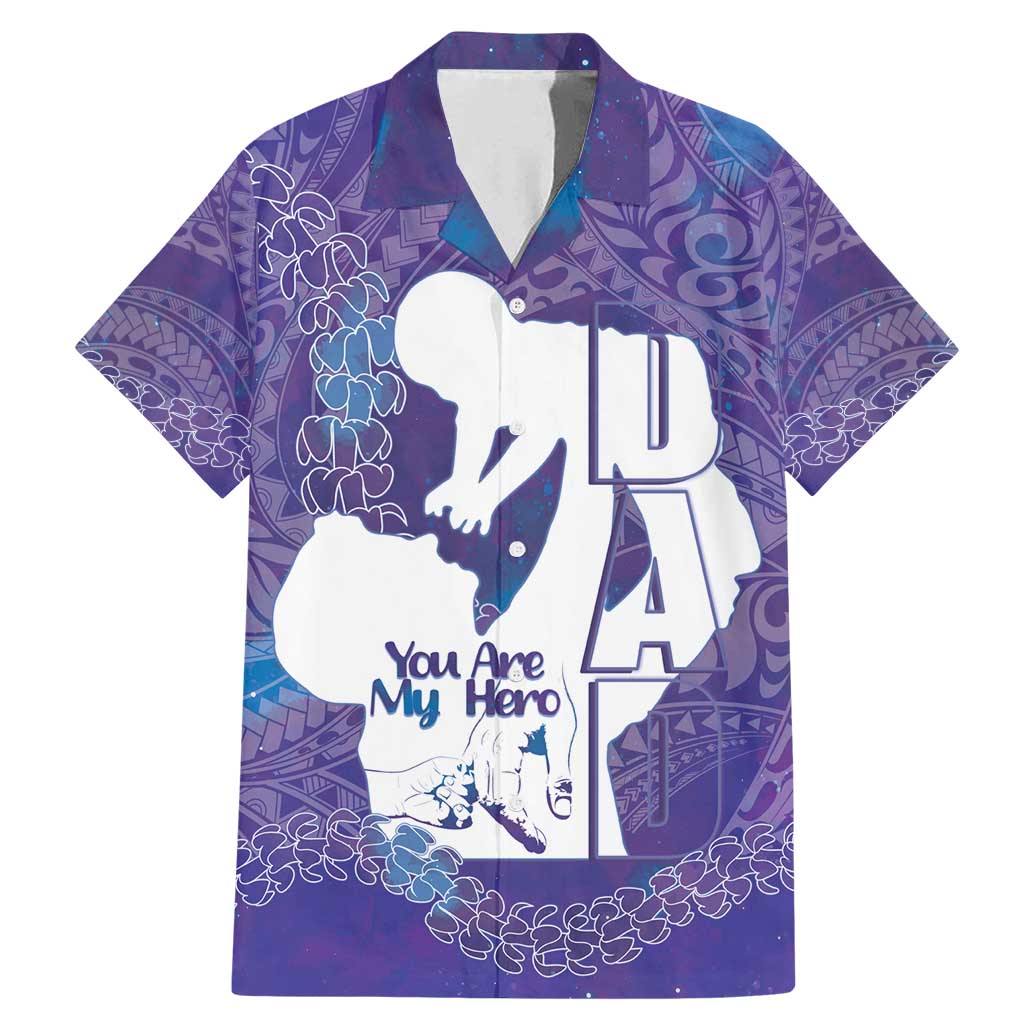 Purple Polynesia Father's Day Family Matching Mermaid Dress and Hawaiian Shirt Dad You Are My Hero