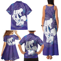 Purple Polynesia Father's Day Family Matching Tank Maxi Dress and Hawaiian Shirt Dad You Are My Hero