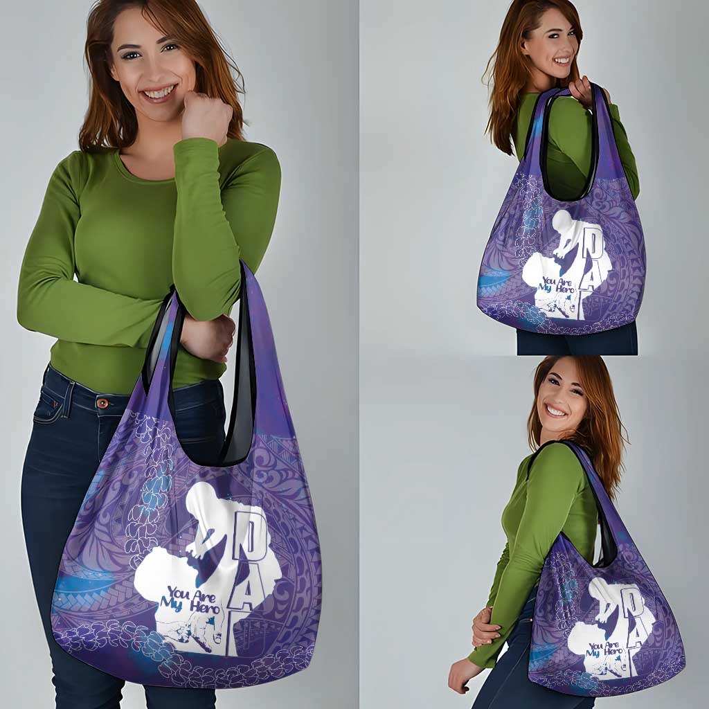 Purple Polynesia Father's Day Grocery Bag Dad You Are My Hero