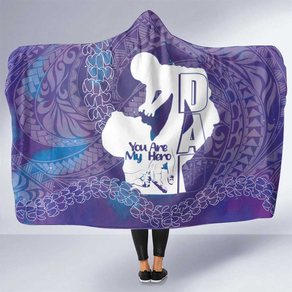 Purple Polynesia Father's Day Hooded Blanket Dad You Are My Hero LT14 One Size Purple - Polynesian Pride