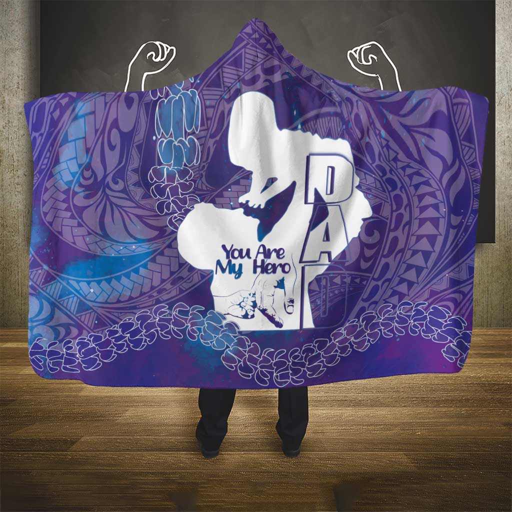 Purple Polynesia Father's Day Hooded Blanket Dad You Are My Hero LT14 - Polynesian Pride