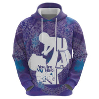 Purple Polynesia Father's Day Hoodie Dad You Are My Hero