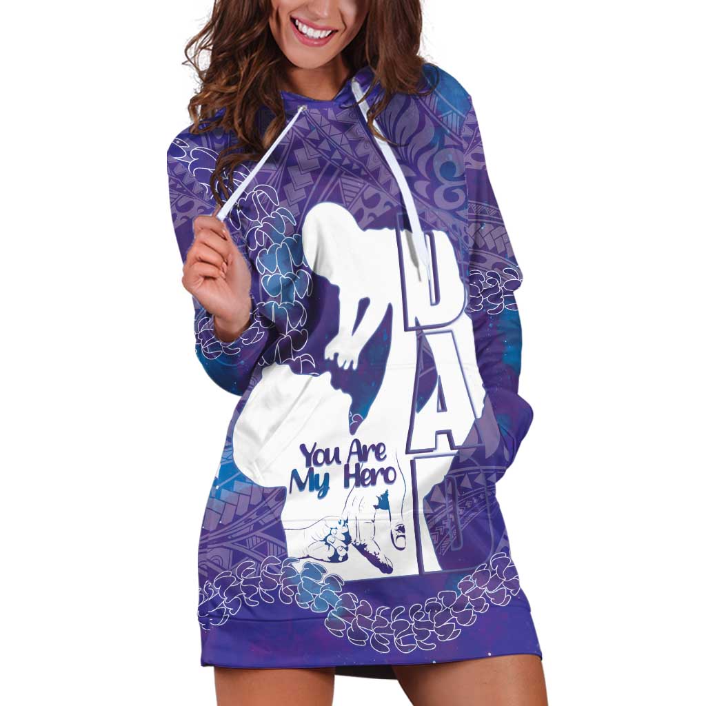 Purple Polynesia Father's Day Hoodie Dress Dad You Are My Hero