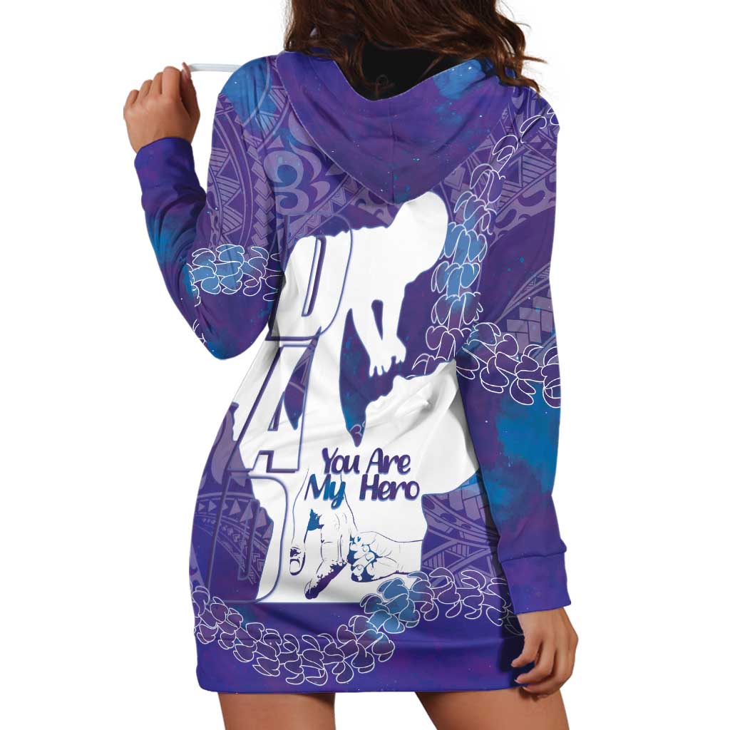 Purple Polynesia Father's Day Hoodie Dress Dad You Are My Hero