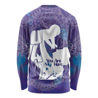 Purple Polynesia Father's Day Long Sleeve Shirt Dad You Are My Hero LT14 - Polynesian Pride