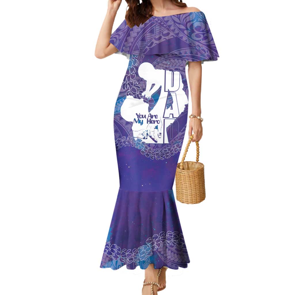 Purple Polynesia Father's Day Mermaid Dress Dad You Are My Hero