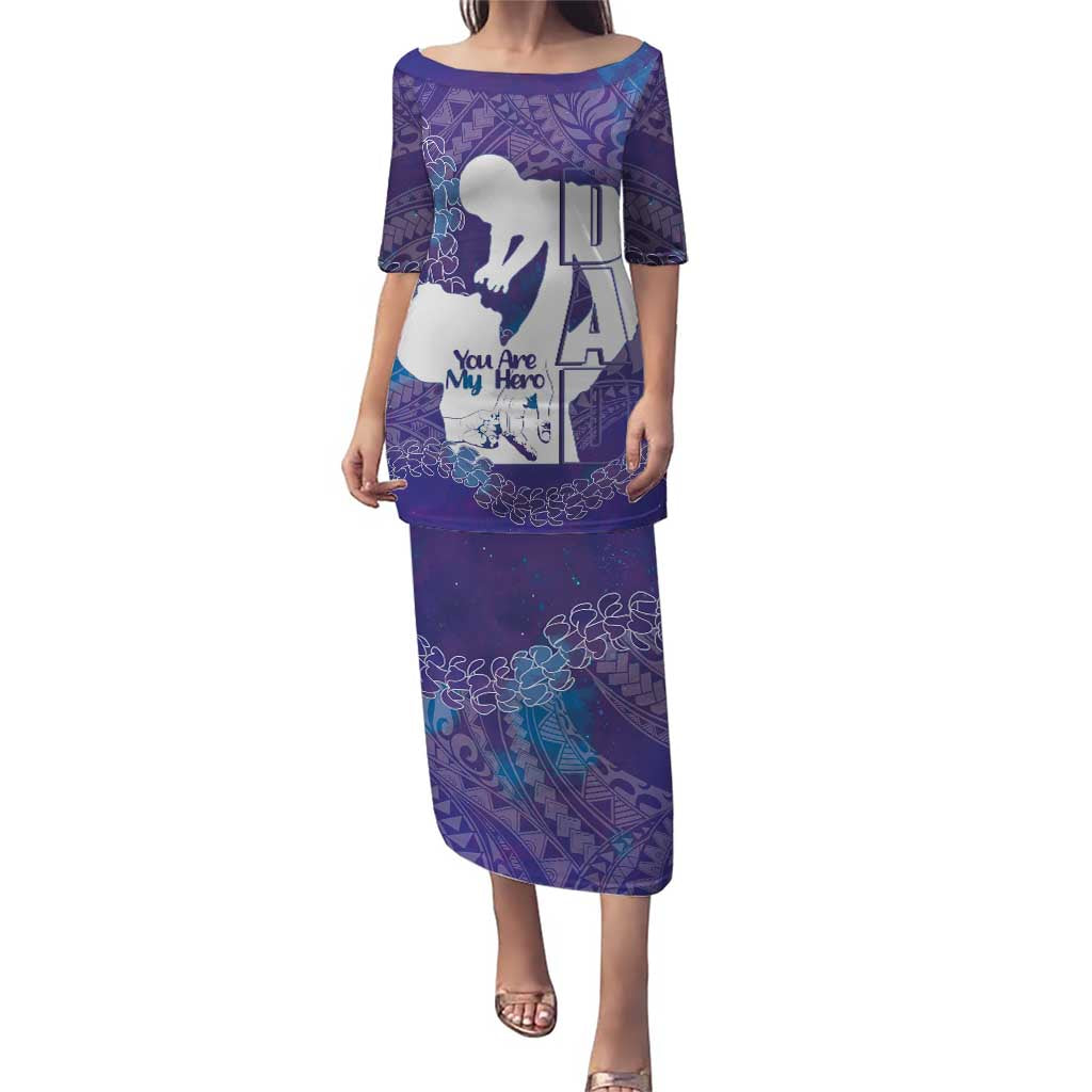 Purple Polynesia Father's Day Puletasi Dad You Are My Hero