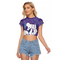 Purple Polynesia Father's Day Raglan Cropped T Shirt Dad You Are My Hero