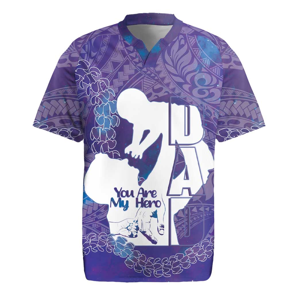 Purple Polynesia Father's Day Rugby Jersey Dad You Are My Hero