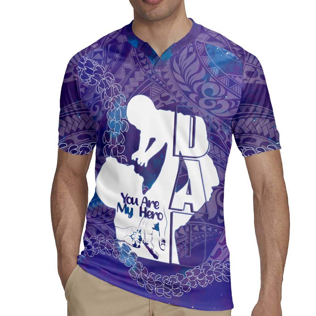 Purple Polynesia Father's Day Rugby Jersey Dad You Are My Hero