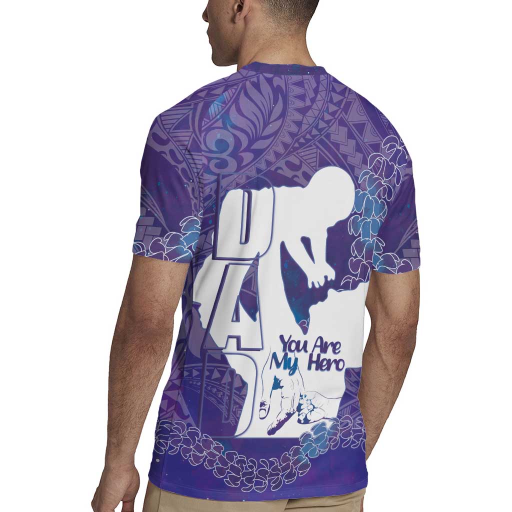 Purple Polynesia Father's Day Rugby Jersey Dad You Are My Hero