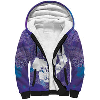 Purple Polynesia Father's Day Sherpa Hoodie Dad You Are My Hero