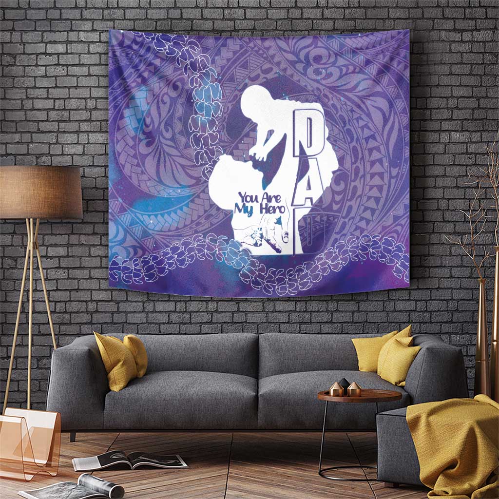 Purple Polynesia Father's Day Tapestry Dad You Are My Hero