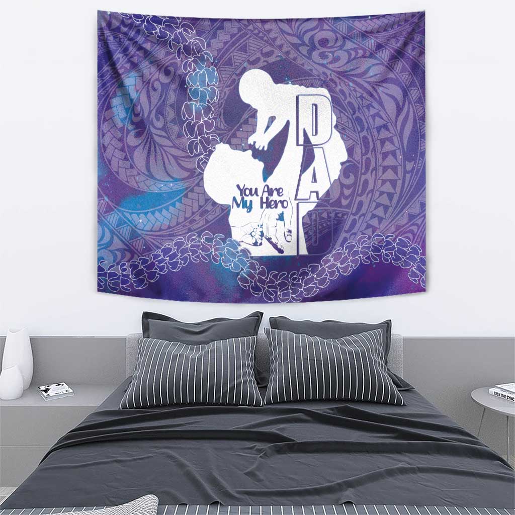 Purple Polynesia Father's Day Tapestry Dad You Are My Hero