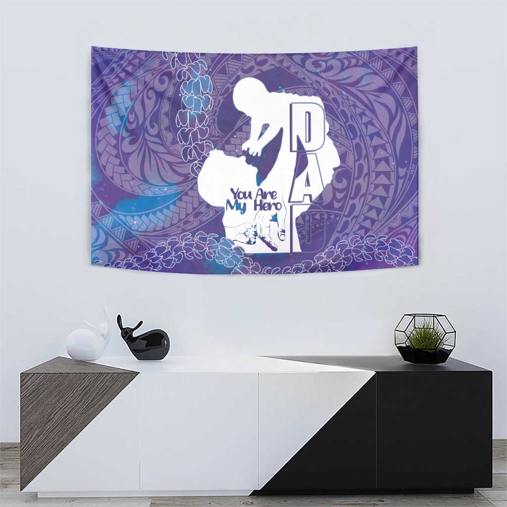 Purple Polynesia Father's Day Tapestry Dad You Are My Hero