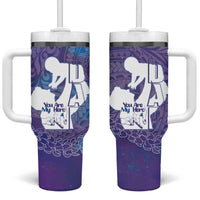 Purple Polynesia Father's Day Tumbler With Handle Dad You Are My Hero