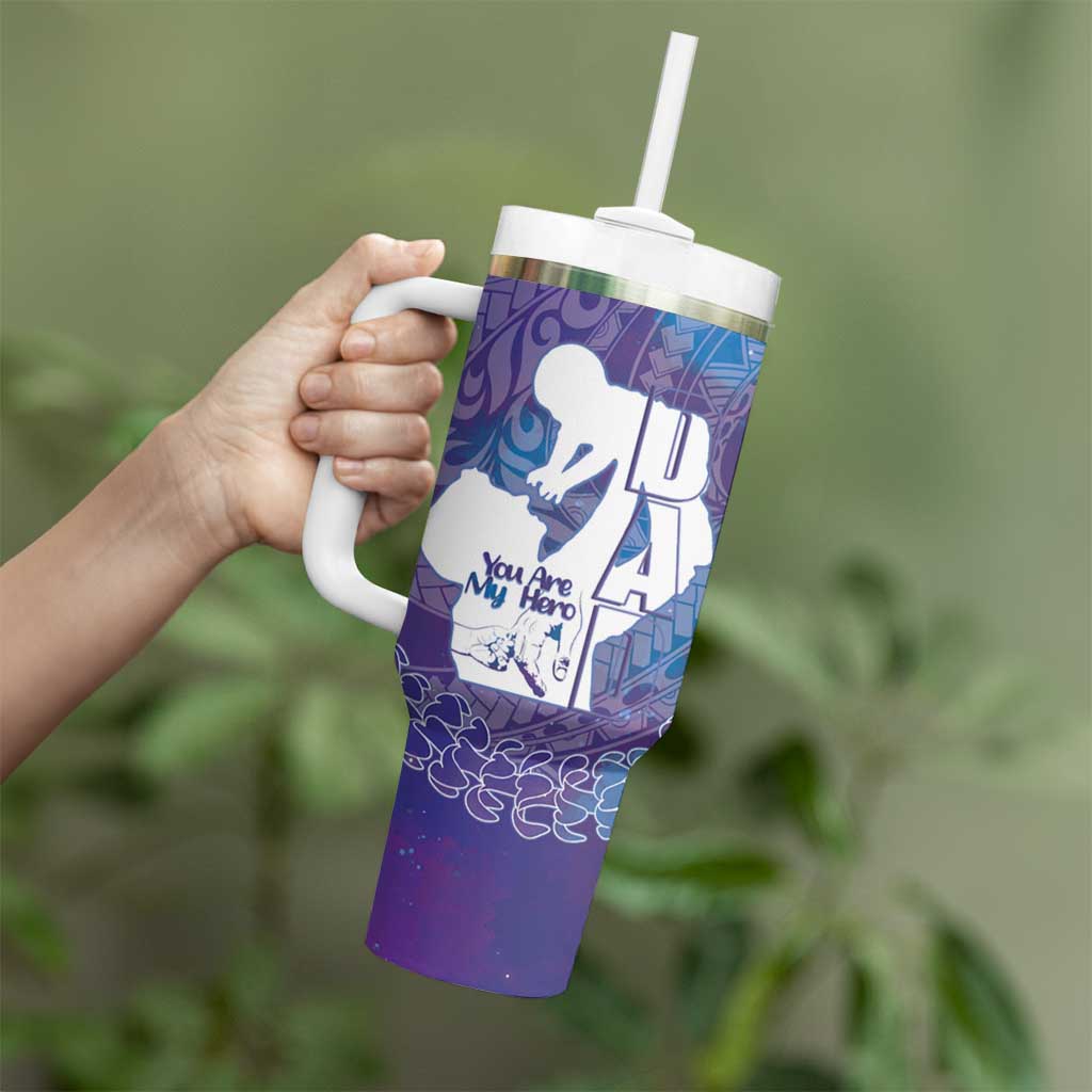 Purple Polynesia Father's Day Tumbler With Handle Dad You Are My Hero