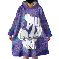 Purple Polynesia Father's Day Wearable Blanket Hoodie Dad You Are My Hero